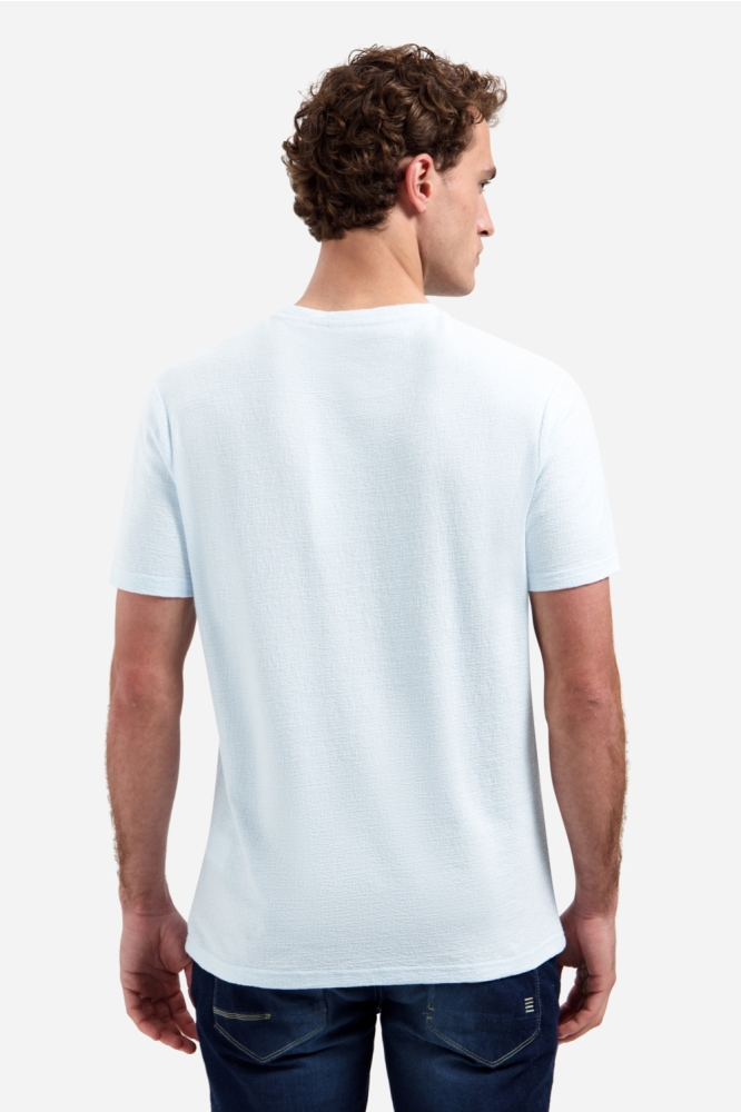 NO-EXCESS blauwe heren t-shirt | Model achteraanzicht