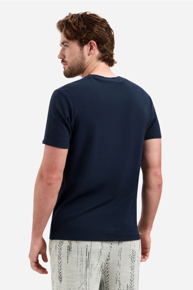 NO-EXCESS blauwe heren t-shirt | Model achteraanzicht