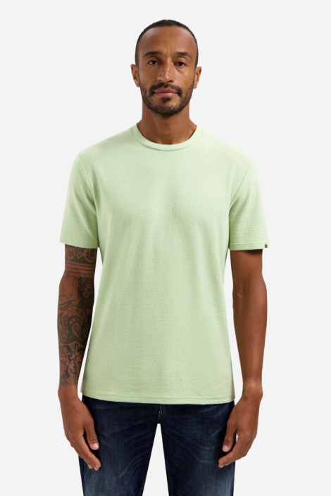 NO-EXCESS groene heren t-shirt | Model vooraanzicht