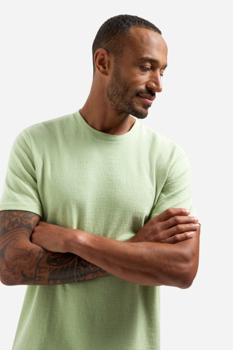NO-EXCESS groene heren t-shirt | Model vooraanzicht