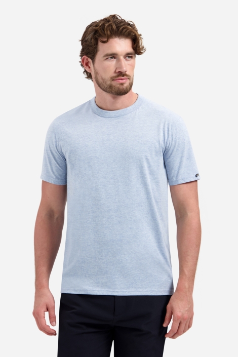NO-EXCESS blauwe heren t-shirt | Model vooraanzicht