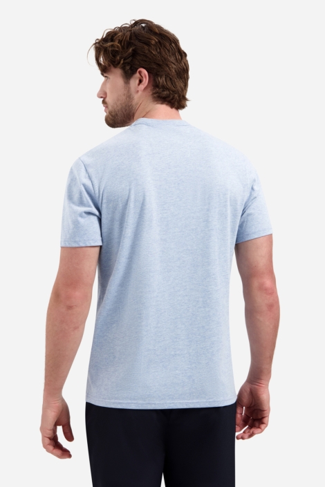 NO-EXCESS blauwe heren t-shirt | Model achteraanzicht