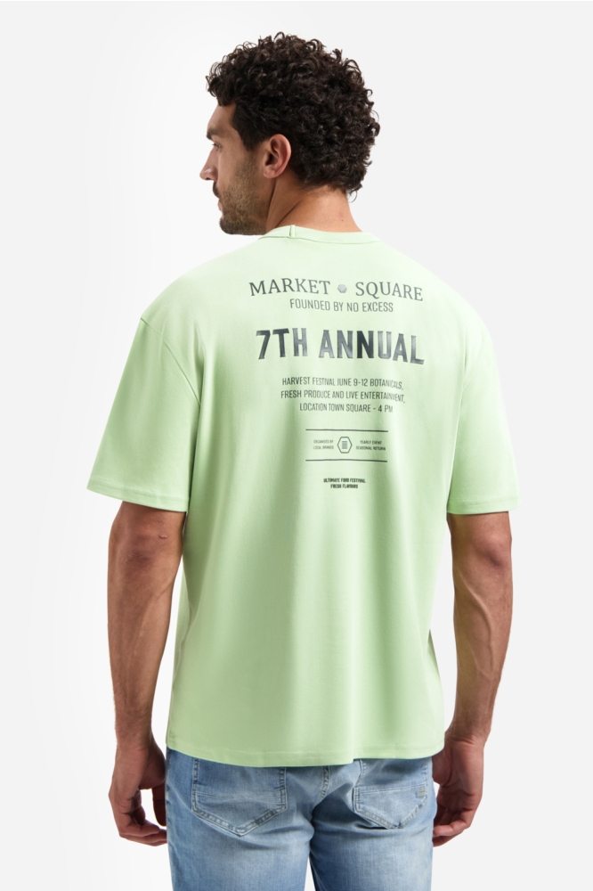 NO-EXCESS groene heren t-shirt | Model achteraanzicht