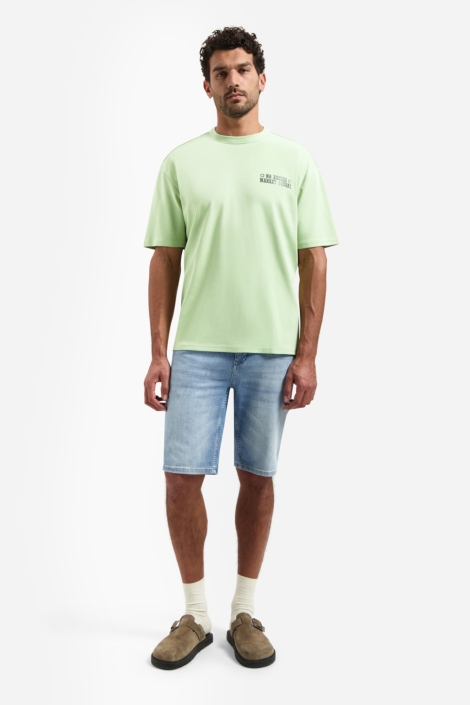 NO-EXCESS groene heren t-shirt | Model