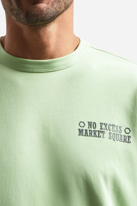 NO-EXCESS groene heren t-shirt | Close up