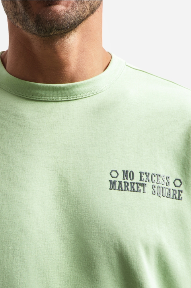 NO-EXCESS groene heren t-shirt | Close up