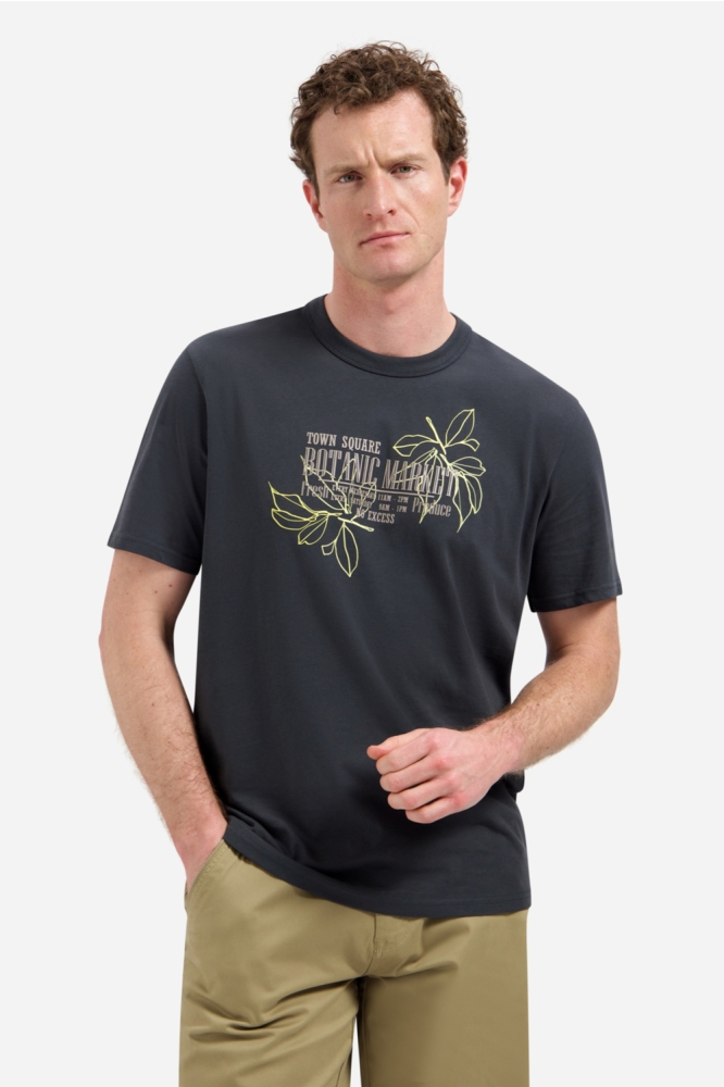 NO-EXCESS grijze heren t-shirt | Model vooraanzicht