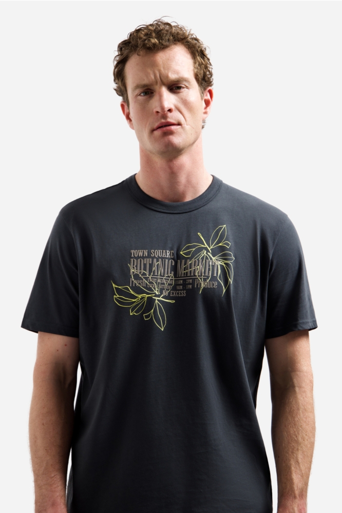 NO-EXCESS grijze heren t-shirt | Model vooraanzicht