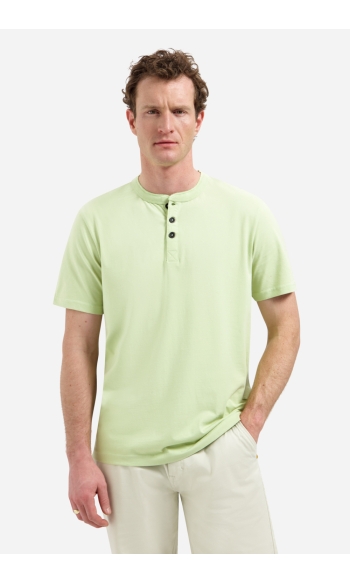 MELANGE T SHIRT MET KNOOPSLUITING 31340316 050 GROEN