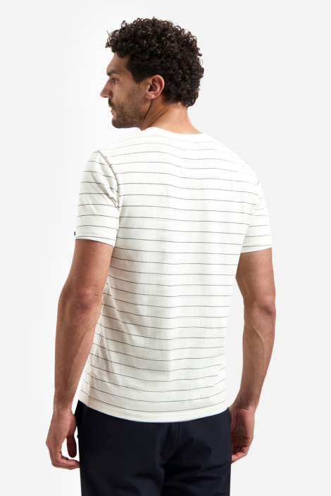 NO-EXCESS beige heren t-shirt | Model achteraanzicht