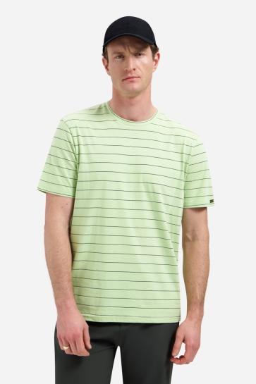 NO-EXCESS t-shirt crewneck pin stripe garment Groen