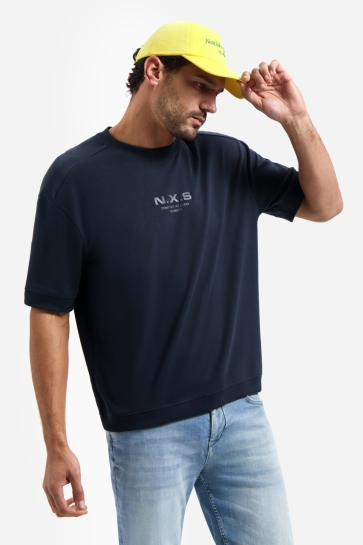 NO-EXCESS t-shirt crewneck solid heavy interl Blauw