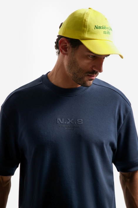 NO-EXCESS blauwe heren t-shirt | Close up