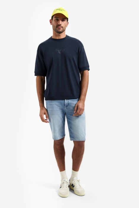 NO-EXCESS blauwe heren t-shirt | Model