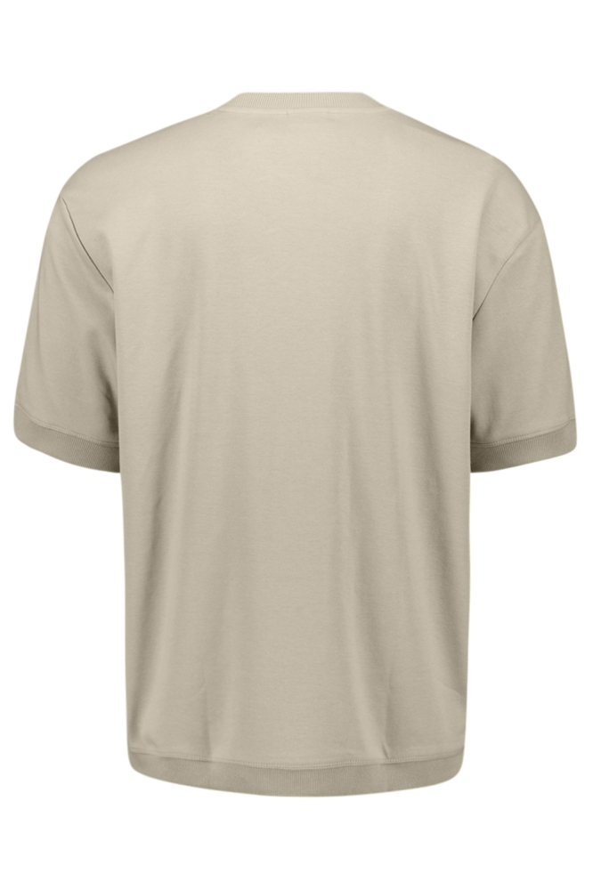 NO-EXCESS taupe heren t-shirt | Achteraanzicht