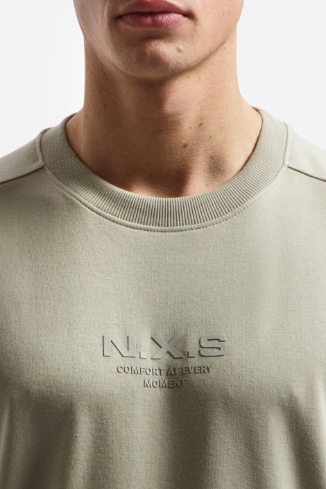 NO-EXCESS taupe heren t-shirt | Kleurstaal