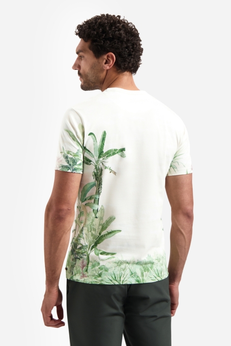 NO-EXCESS beige heren t-shirt | Model achteraanzicht