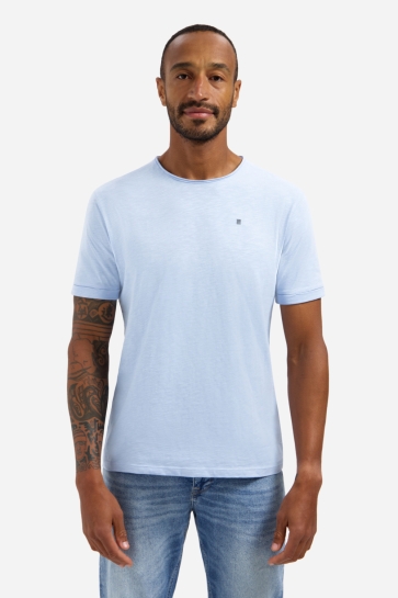 NO-EXCESS T-shirt SLUB T SHIRT MET RONDE HALS 31360202SN 030 BLUE