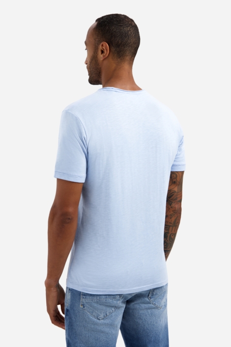NO-EXCESS blauwe heren t-shirt | Model achteraanzicht