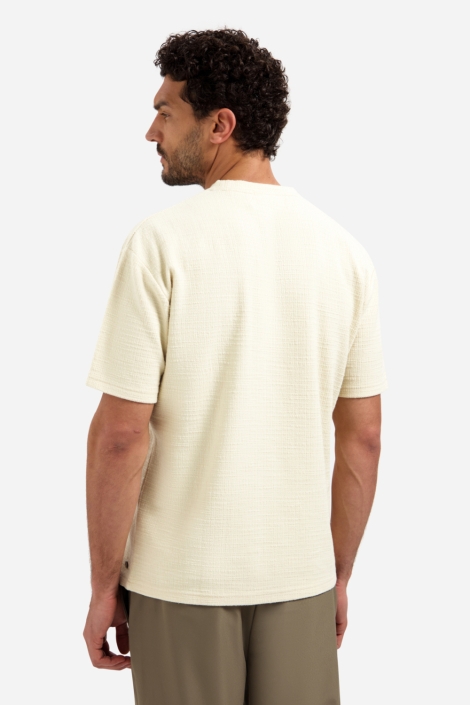 NO-EXCESS beige heren t-shirt | Model achteraanzicht