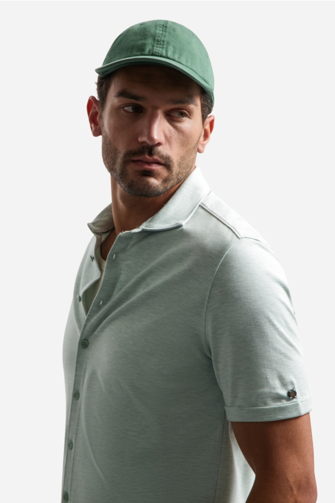 NO-EXCESS groene heren polo | Close up