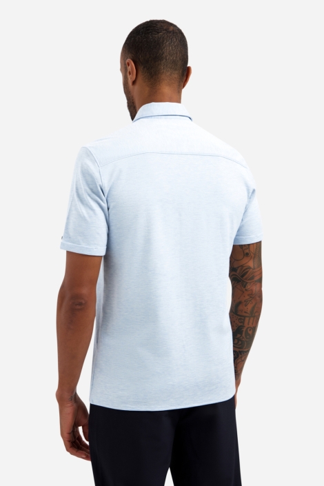 NO-EXCESS blauwe heren overhemd | Model achteraanzicht