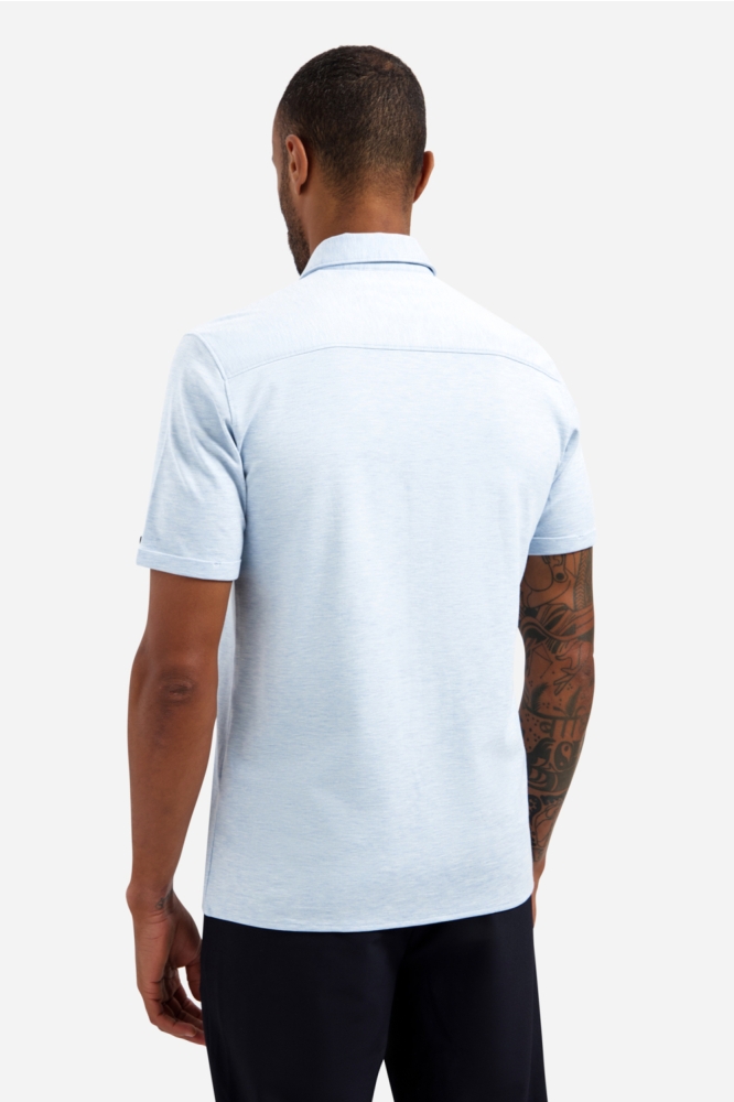 NO-EXCESS blauwe heren overhemd | Model achteraanzicht