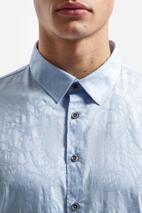 NO-EXCESS blauwe heren overhemd | Close up