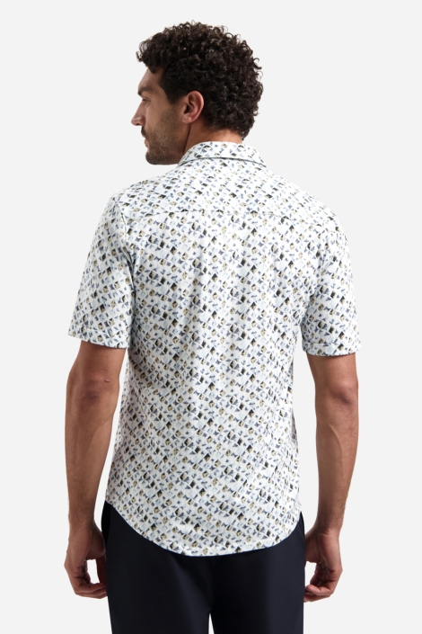 NO-EXCESS blauwe heren overhemd | Model achteraanzicht