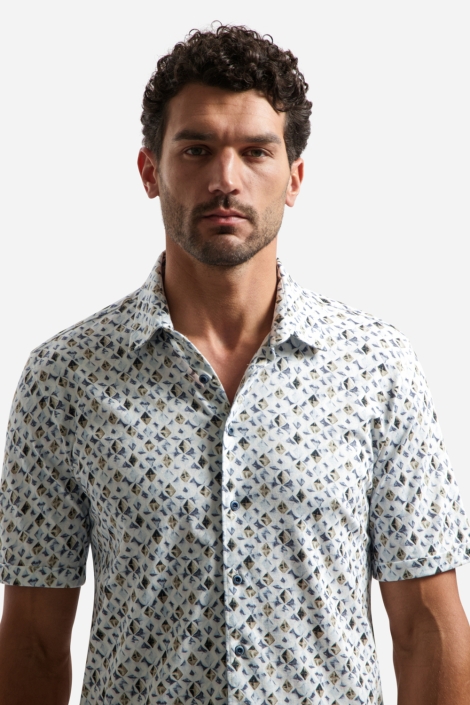 NO-EXCESS blauwe heren overhemd | Close up