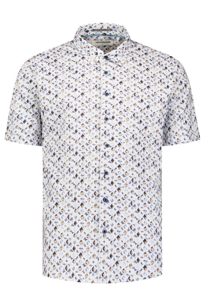 NO-EXCESS blauwe heren overhemd | Vooraanzicht