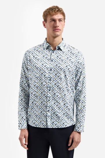 NO-EXCESS Overhemd OVERHEMD MET ALLOVERPRINT 31430216 030 BLUE