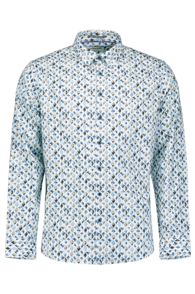 NO-EXCESS blauwe heren overhemd | Achteraanzicht