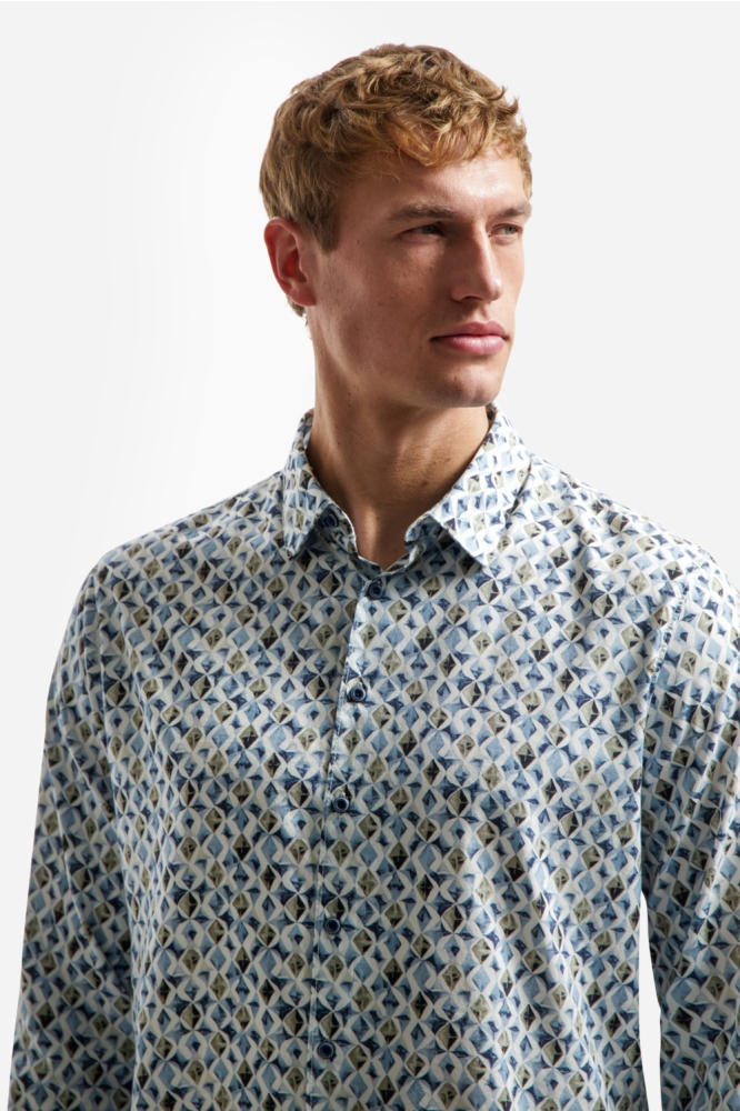 NO-EXCESS blauwe heren overhemd | Close up