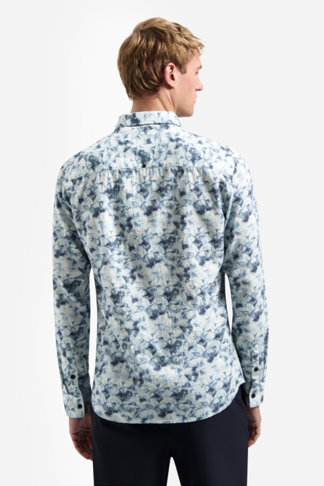 NO-EXCESS blauwe heren overhemd | Model achteraanzicht