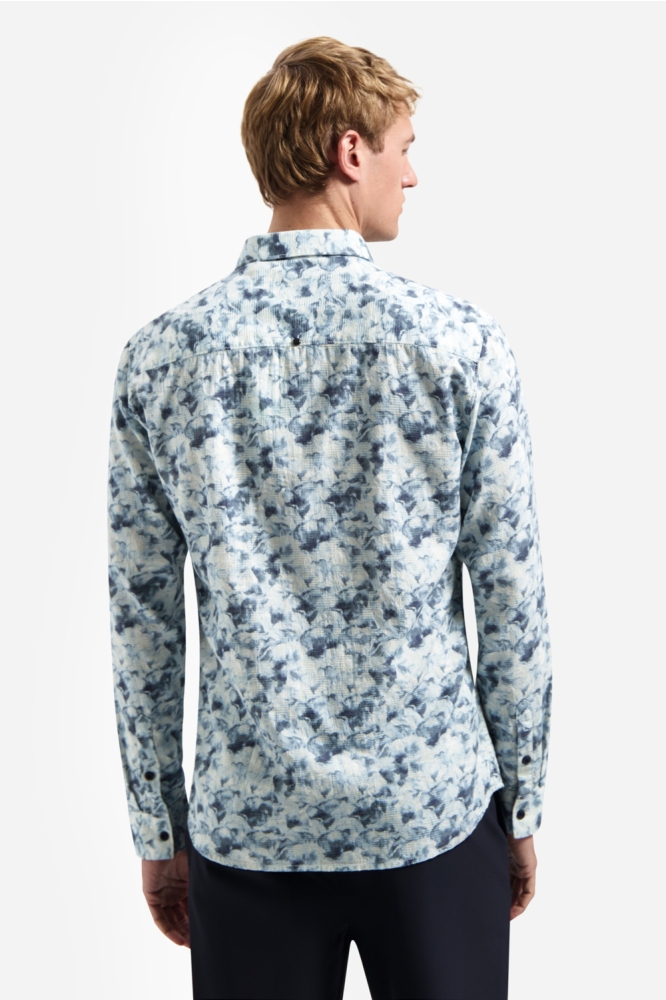 NO-EXCESS blauwe heren overhemd | Model achteraanzicht