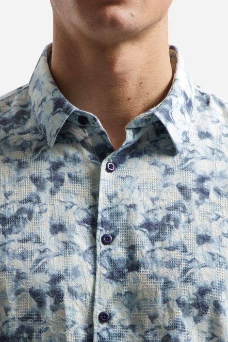 NO-EXCESS blauwe heren overhemd | Close up