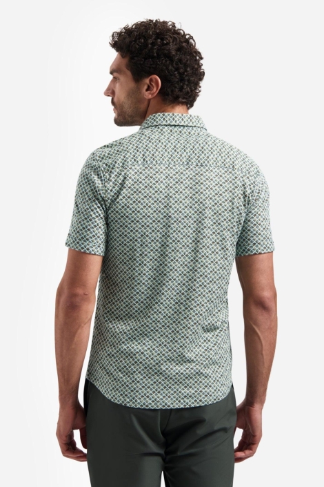 NO-EXCESS groene heren overhemd | Model achteraanzicht