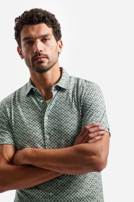 NO-EXCESS groene heren overhemd | Close up