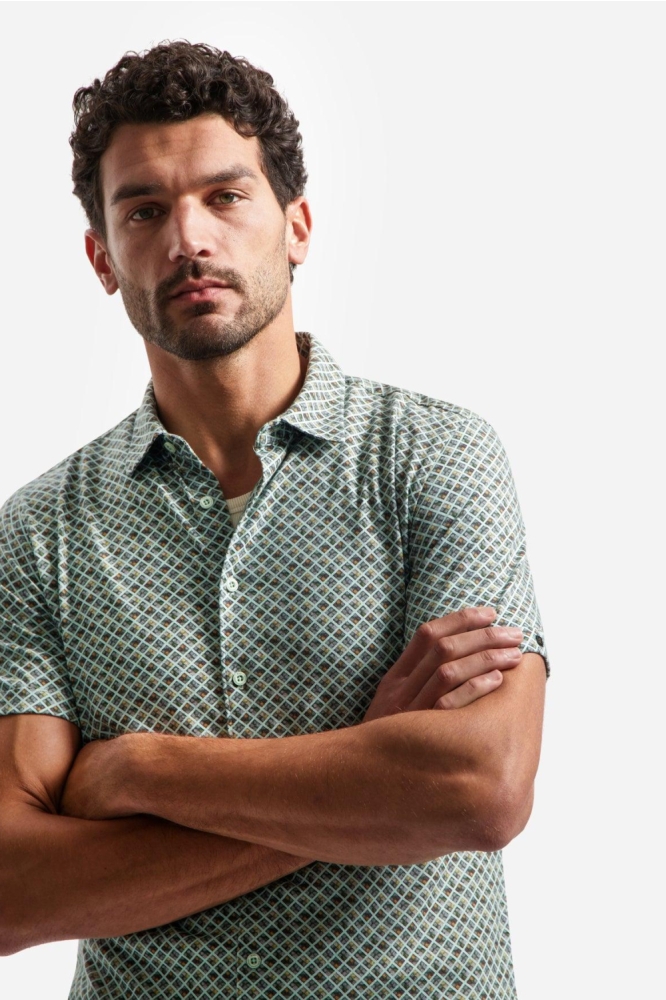 NO-EXCESS groene heren overhemd | Close up