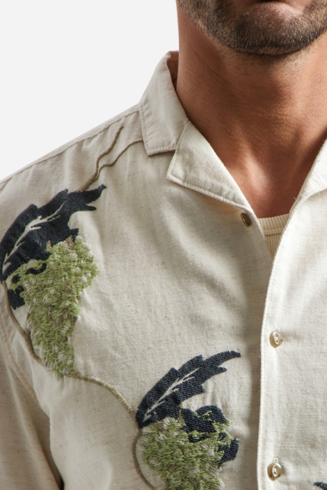NO-EXCESS groene heren overhemd | Close up