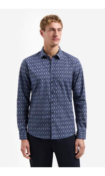 STRETCH OVERHEMD MET ALLOVER PRINT 31450215 078 NIGHT