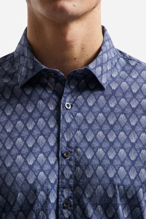 NO-EXCESS blauwe heren overhemd | Close up