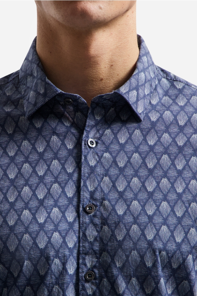 NO-EXCESS blauwe heren overhemd | Close up