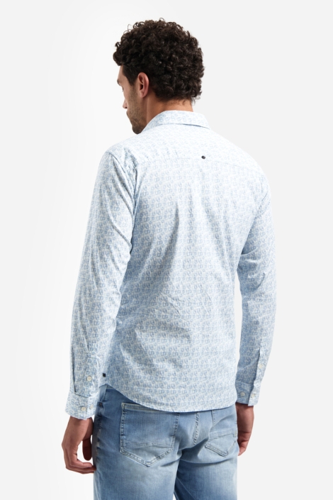 NO-EXCESS blauwe heren overhemd | Model achteraanzicht