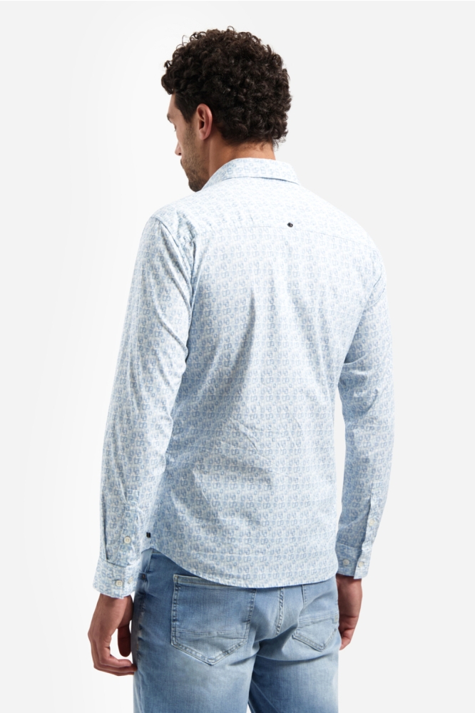 NO-EXCESS blauwe heren overhemd | Model achteraanzicht
