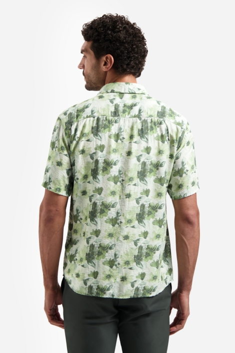 NO-EXCESS groene heren overhemd | Model achteraanzicht