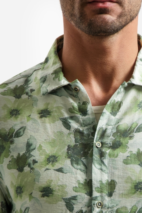 NO-EXCESS groene heren overhemd | Close up