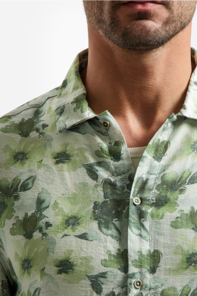 NO-EXCESS groene heren overhemd | Close up