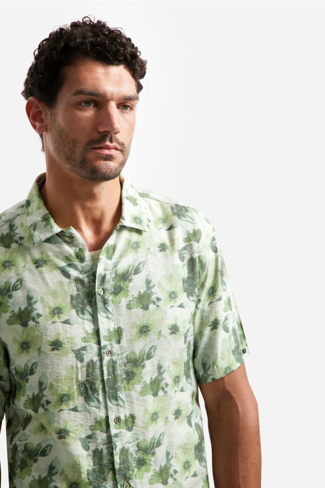 NO-EXCESS groene heren overhemd | Model vooraanzicht
